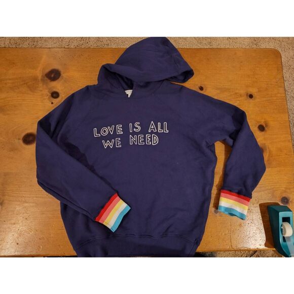 SPIRITUAL GANGSTER LOVE IS ALL WE NEED NAVY HOODIE NWOT Small - Picture 10 of 12